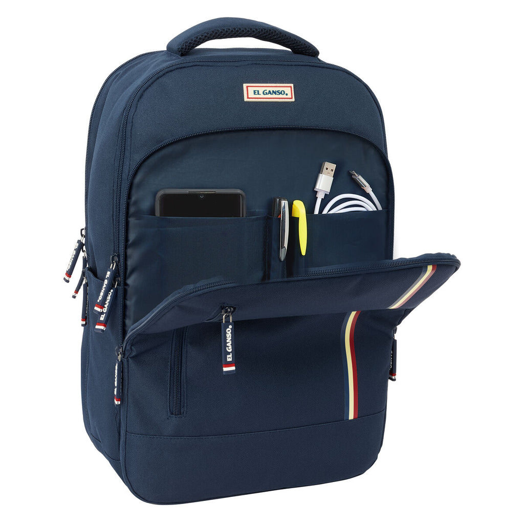 Rucksack for Laptop and Tablet with USB Output El Ganso Eclipse Navy Blue-6