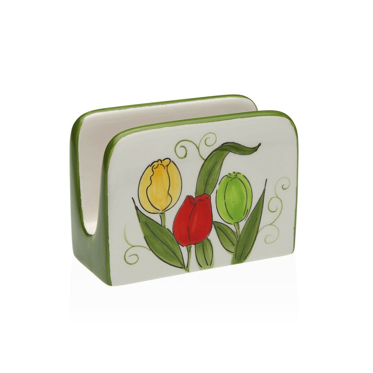 Napkin holder Versa Ceramic 5 x 8 x 11 cm Tulip-0