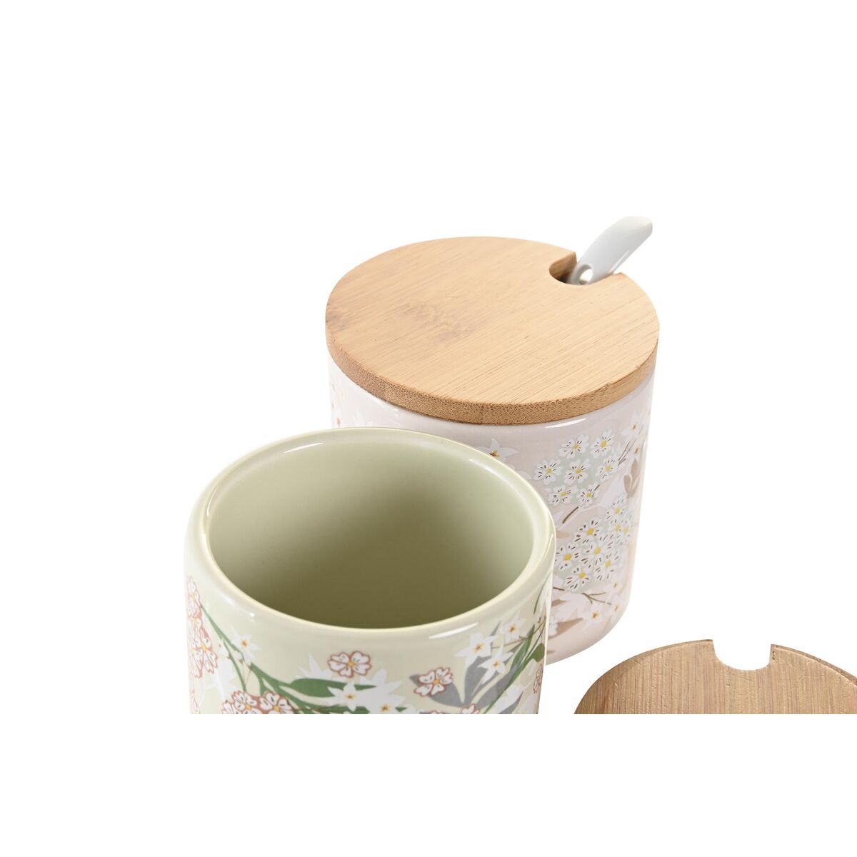 Sugar Bowl DKD Home Decor Bamboo Dolomite (7,5 x 7,5 x 7,5 cm)-1