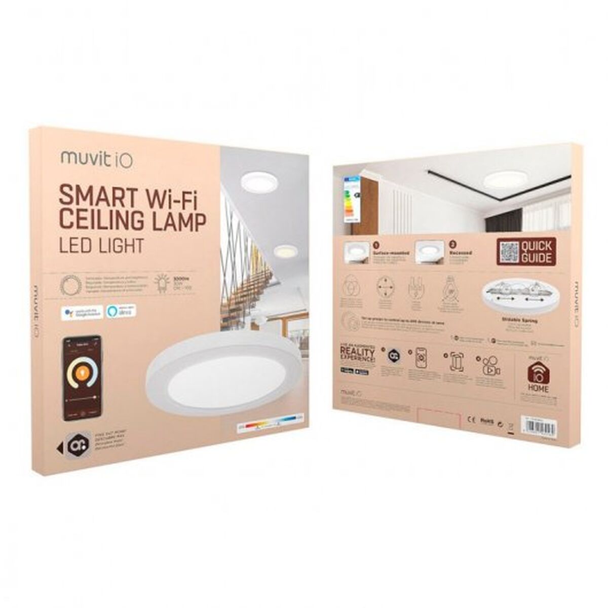 Built-in spotlight Muvit iO White 30 W 3000 lm 330 mm Wi-Fi-1