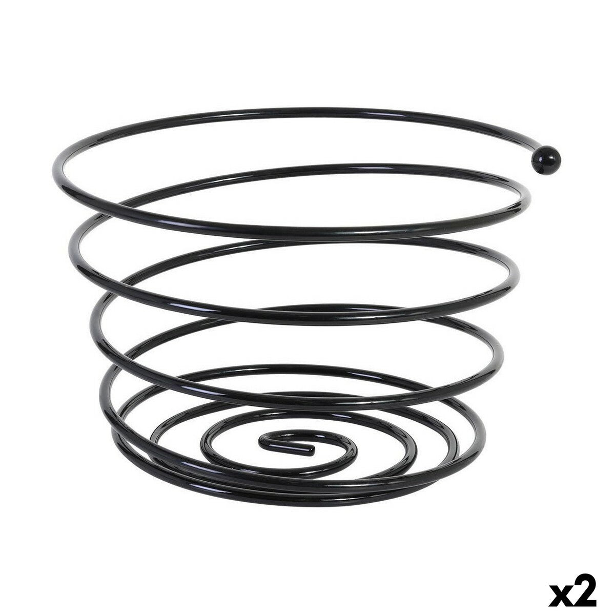 Fruit Bowl Viejo Valle Black Spiral Ø 26 x 17 cm (2 Units)-0