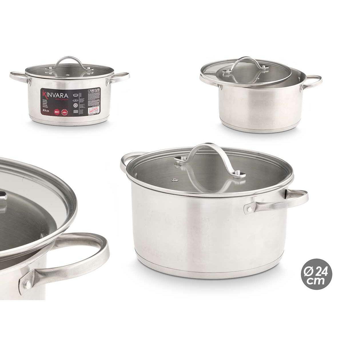 Casserole with lid Kinvara Silver 31,7 x 16,5 x 24 cm 30,5 x 14 x 23,5 cm 31 x 14 x 23,5 cm-3