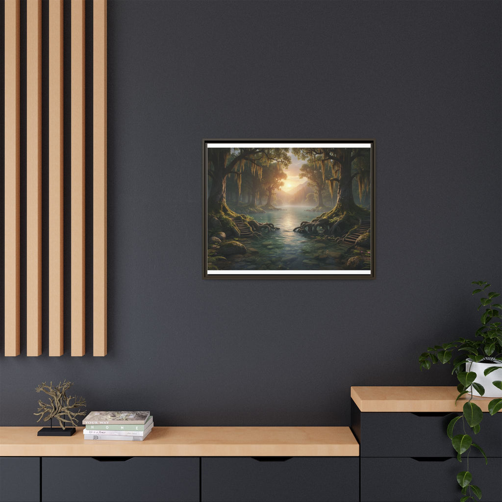 Framed Matte Canvas Art - Step In To The Water