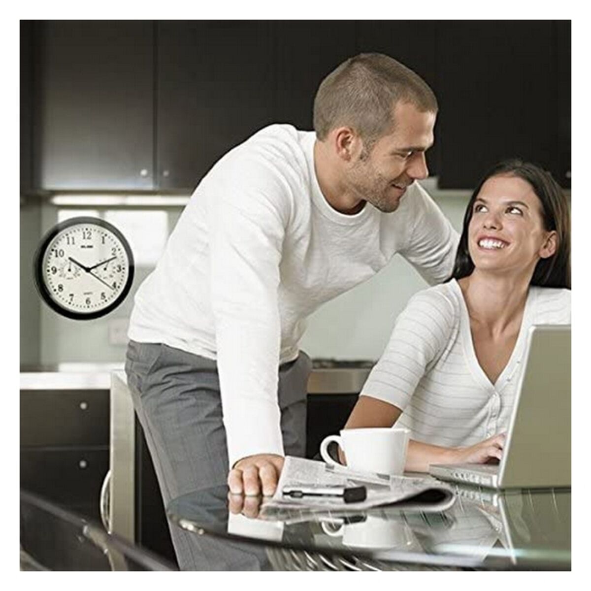 Wall Clock ELBE RP-1005-N White/Black-2