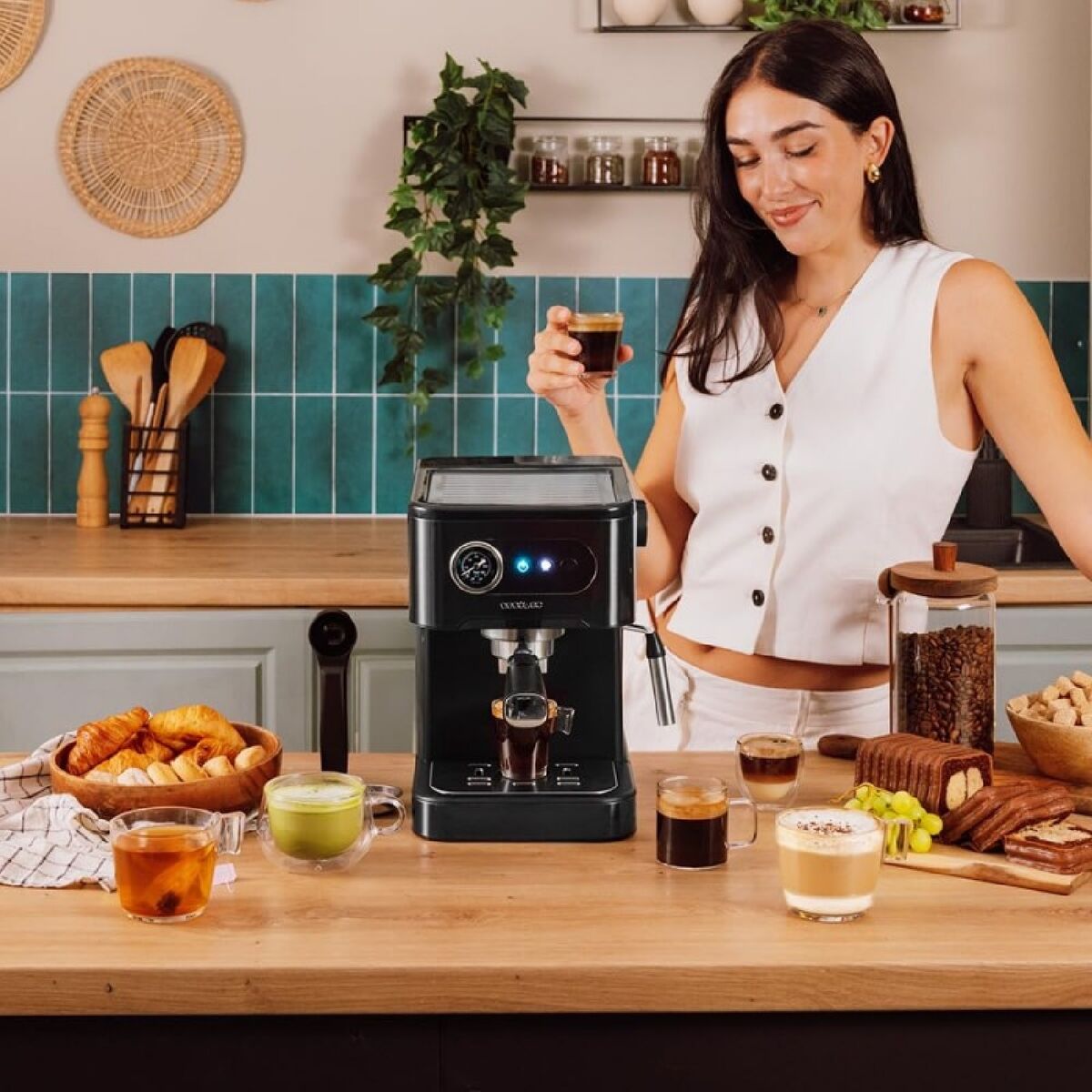 Express Manual Coffee Machine Cecotec Power Espresso 20 Pro 1350 W 1,5 L Black-2