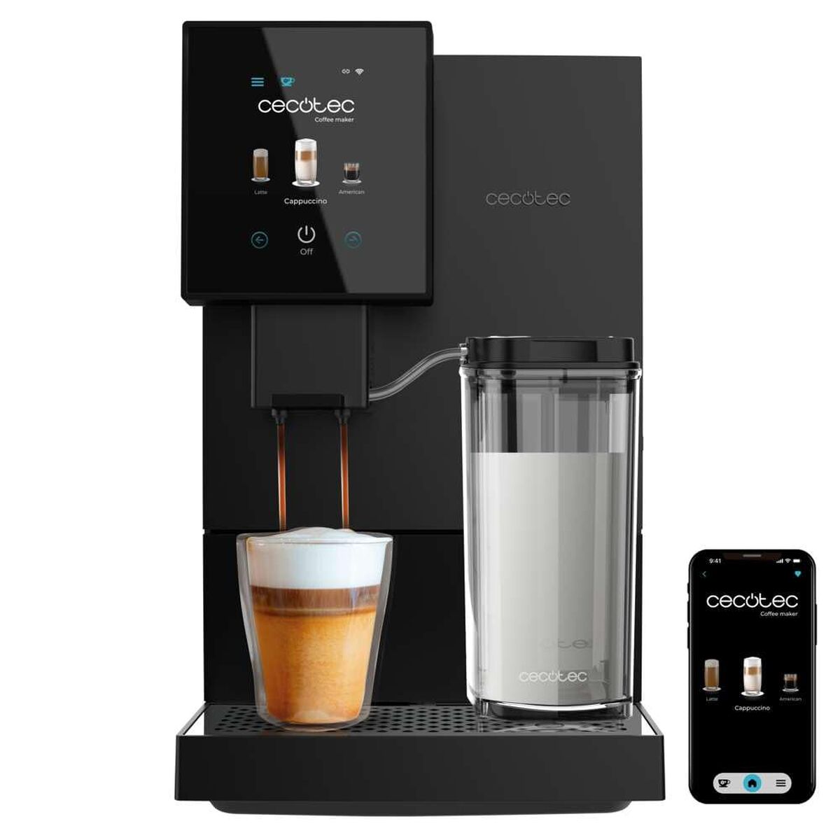 Superautomatic Coffee Maker Cecotec Cremmaet Compactccino Connected 1350 W Black 19 bar-0