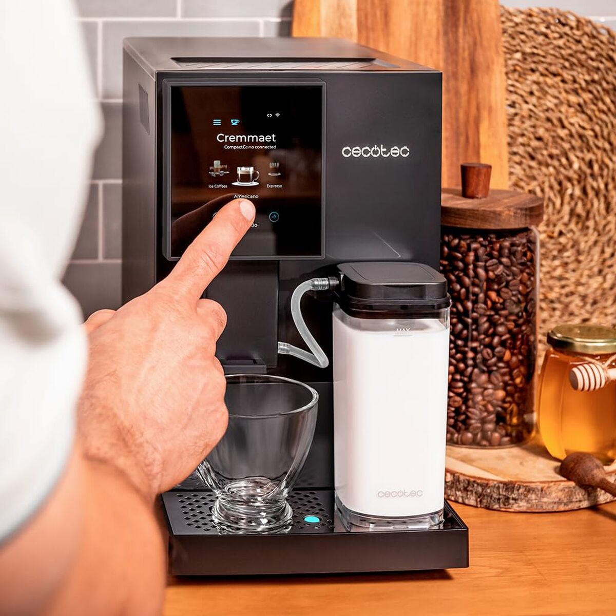 Superautomatic Coffee Maker Cecotec Cremmaet Compactccino Connected 1350 W Black 19 bar-3