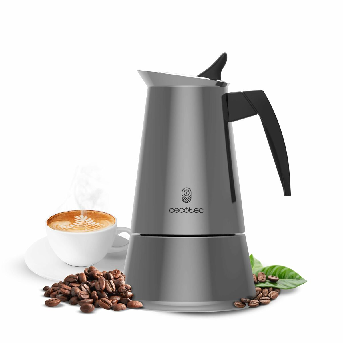 Italian Coffee Pot Cecotec Piccolina 200 2 Cups 100 ml Steel Stainless steel-0