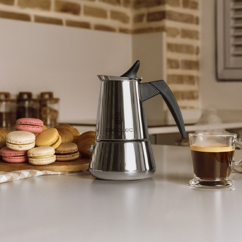 Italian Coffee Pot Cecotec Piccolina 200 2 Cups 100 ml Steel Stainless steel-2