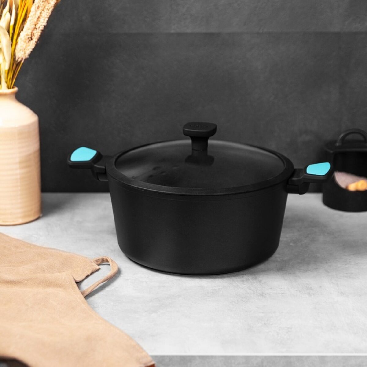 Casserole with Lid Cecotec Polka Platinum 28 Pot Thunder 4,5 L Black Grey Aluminium Ø 28 cm-2