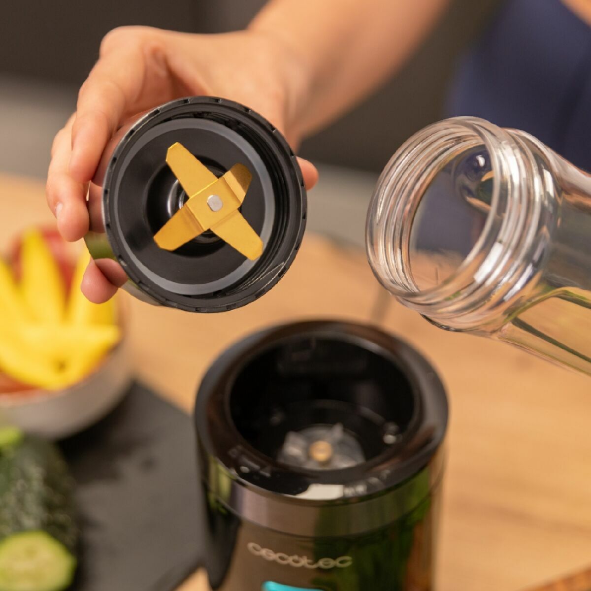 Cup Blender Cecotec Power Titanium 350 Black-2