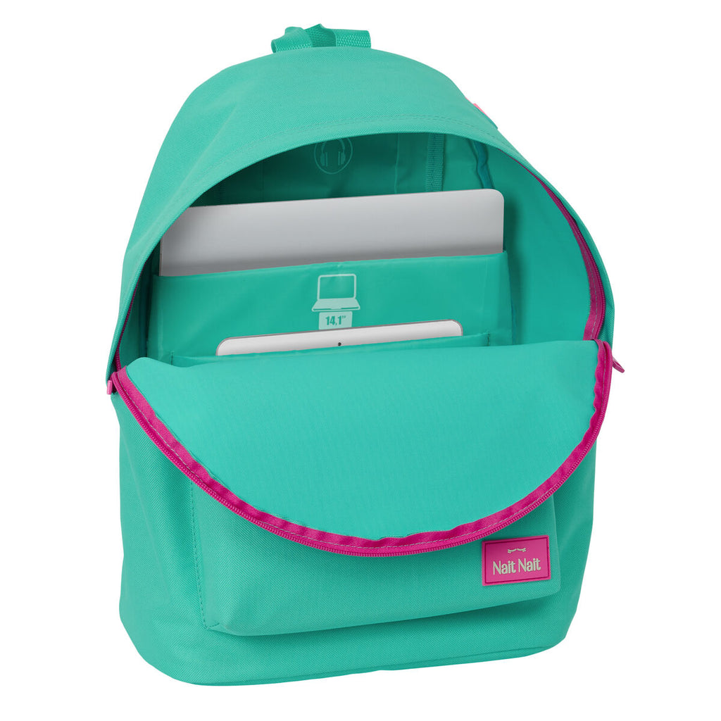 Laptop Backpack Nait Nait Mint Green 31 x 41 x 16 cm-2