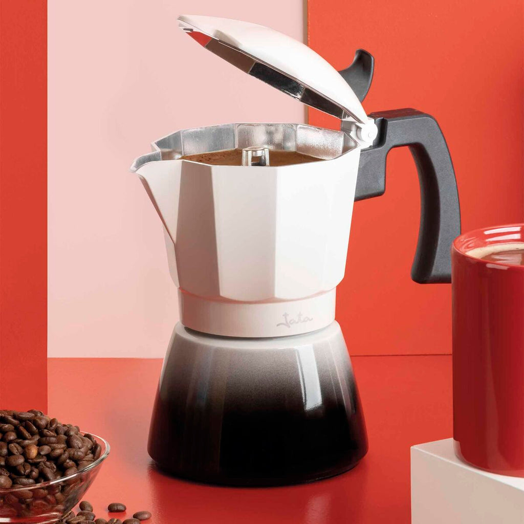 Italian Coffee Pot JATA HCAF2409 Cream Aluminium 9 Cups-3