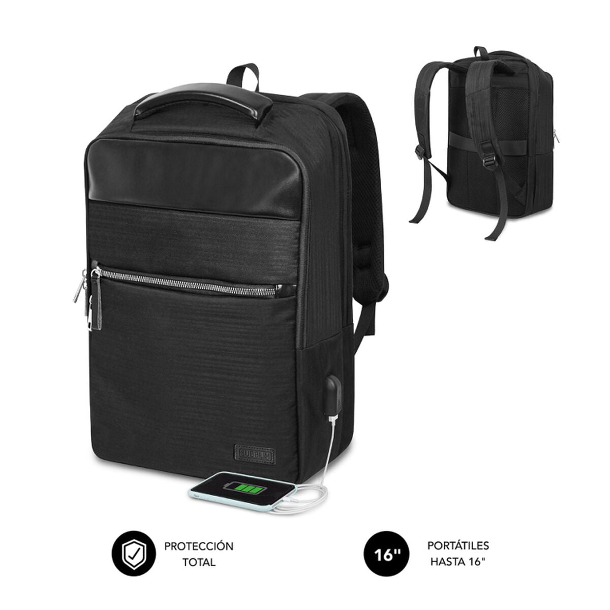 Laptop Backpack Subblim SUBBP-2BL1015 Black-15