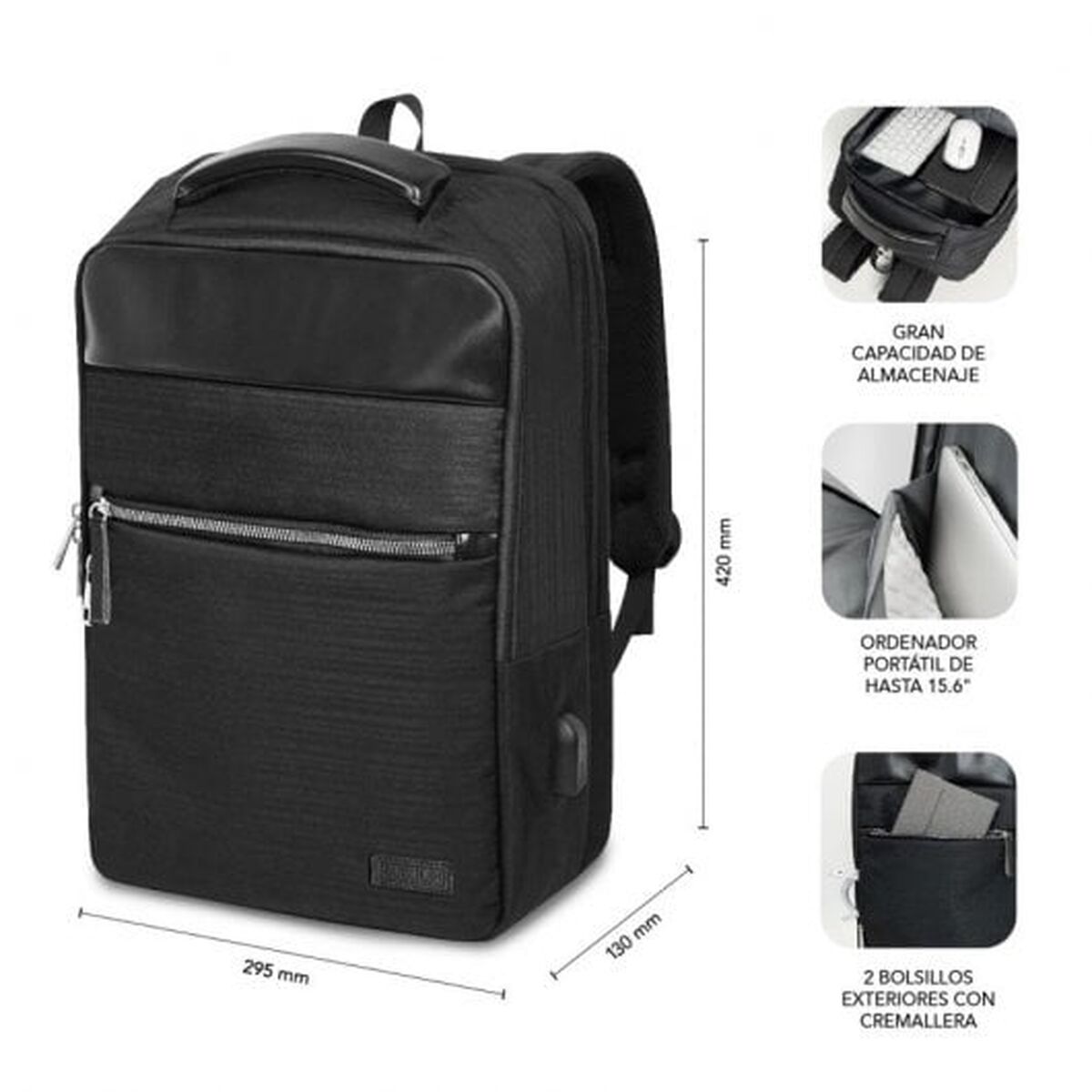 Laptop Backpack Subblim SUBBP-2BL1015 Black-7