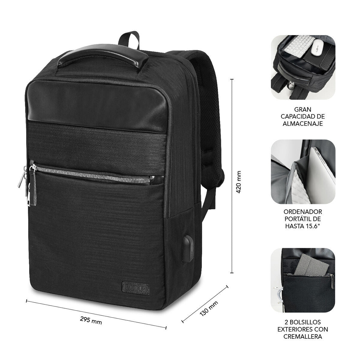 Laptop Backpack Subblim SUBBP-2BL1015 Black-32
