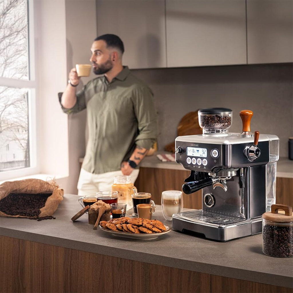 Cecotec Espresso Machine Power Espresso 20 Barista 20bar 2200W grinder steamer-4