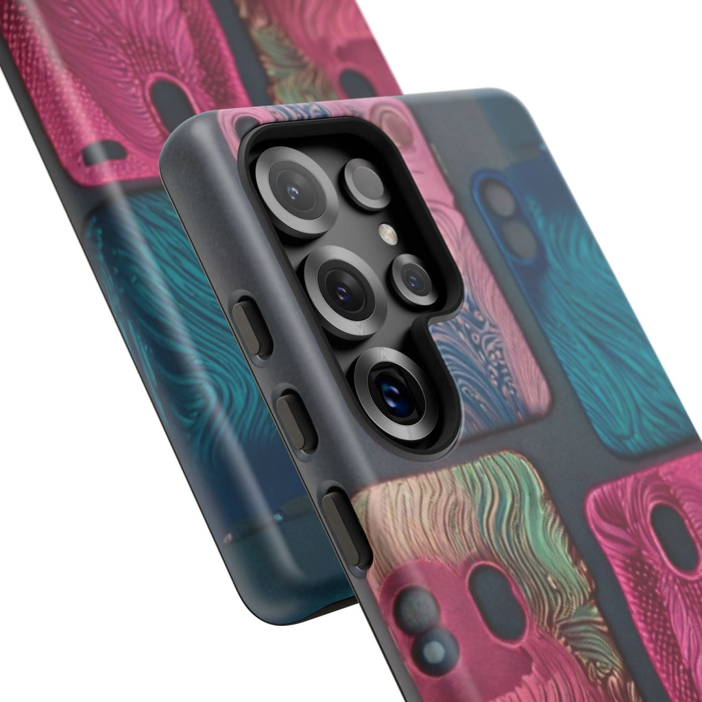 Tough Case - Colorful Textured Phone Case (Protective, Artistic Swirl Design)