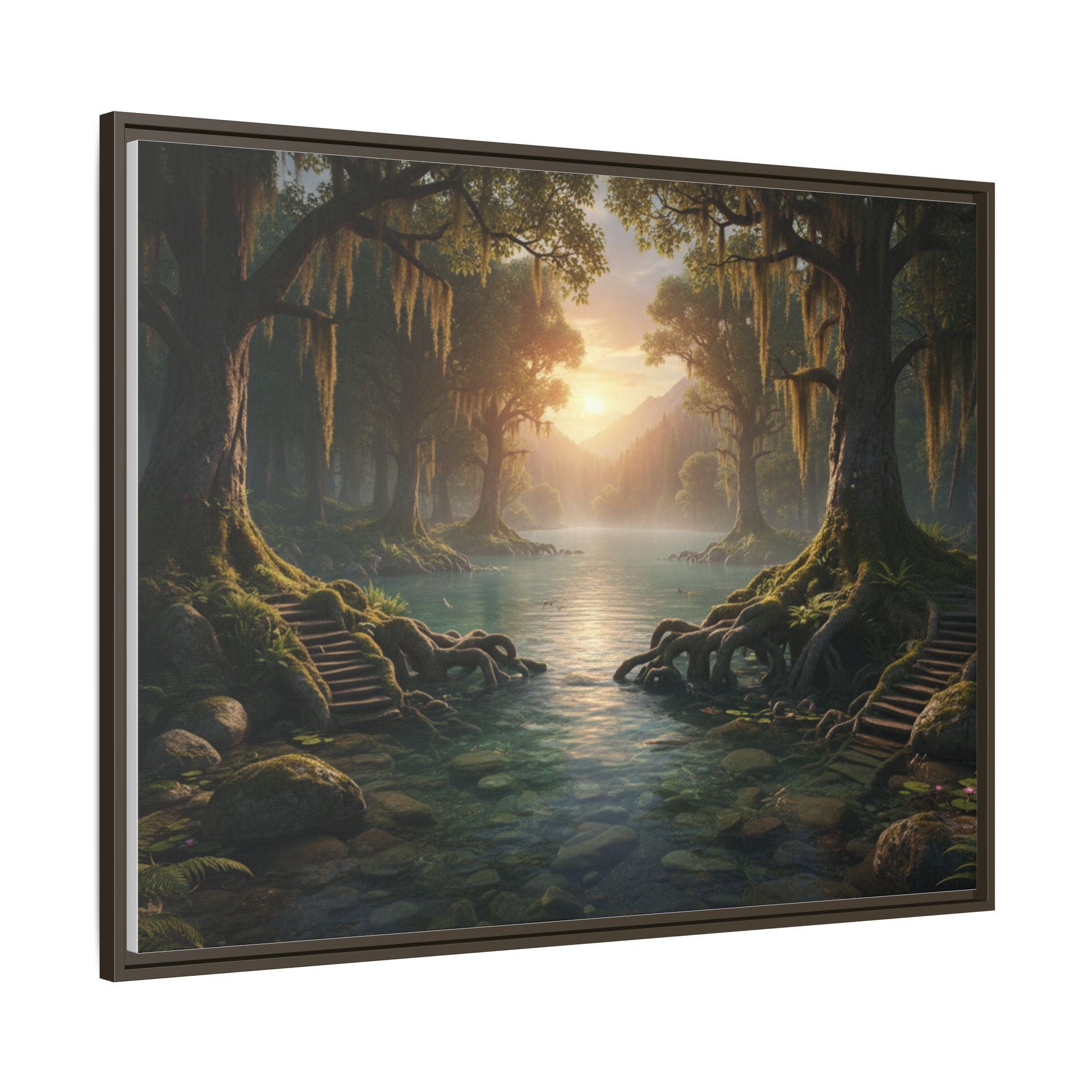 Framed Matte Canvas Art - Step In To The Water