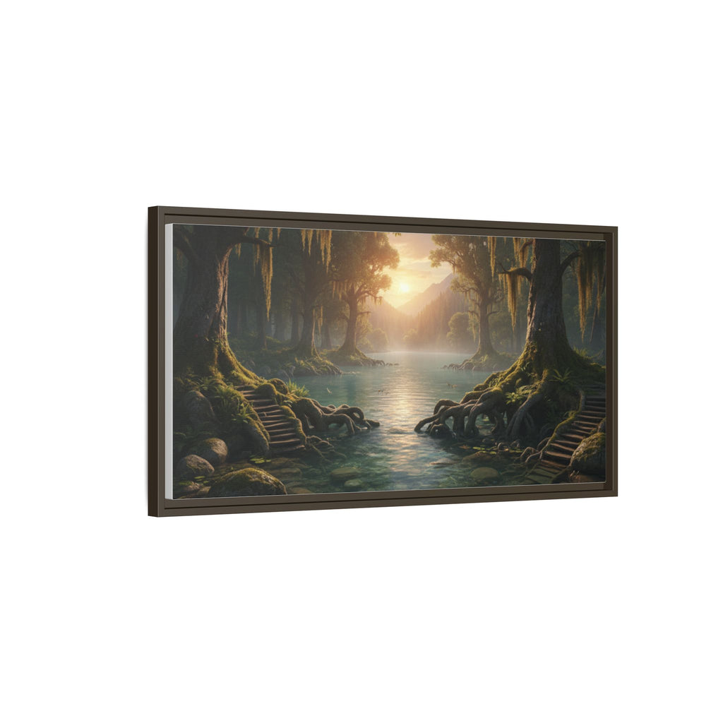 Framed Matte Canvas Art - Step In To The Water