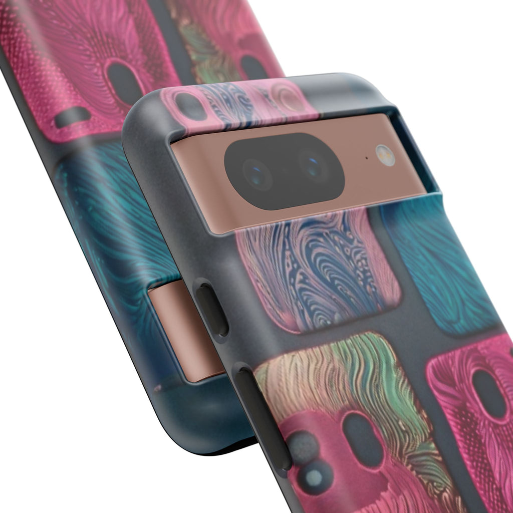 Tough Case - Colorful Textured Phone Case (Protective, Artistic Swirl Design)