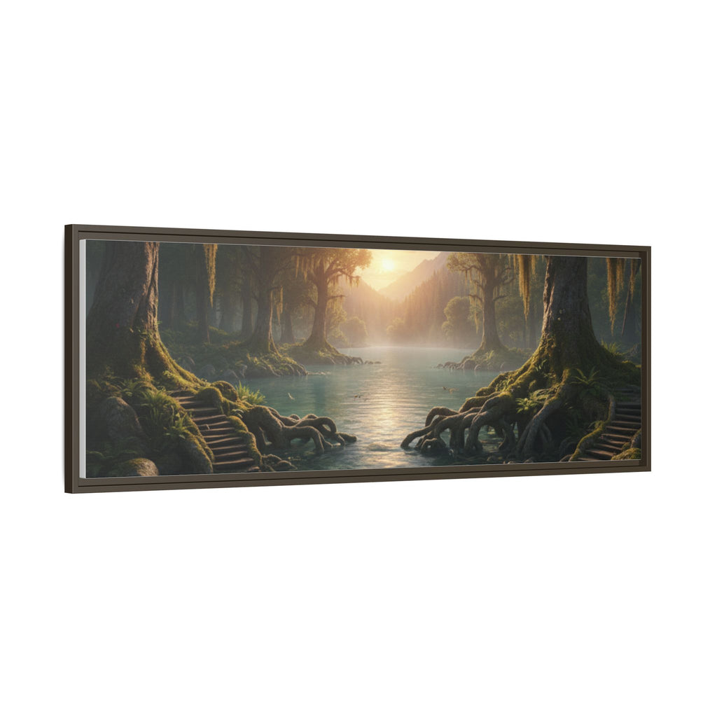 Framed Matte Canvas Art - Step In To The Water