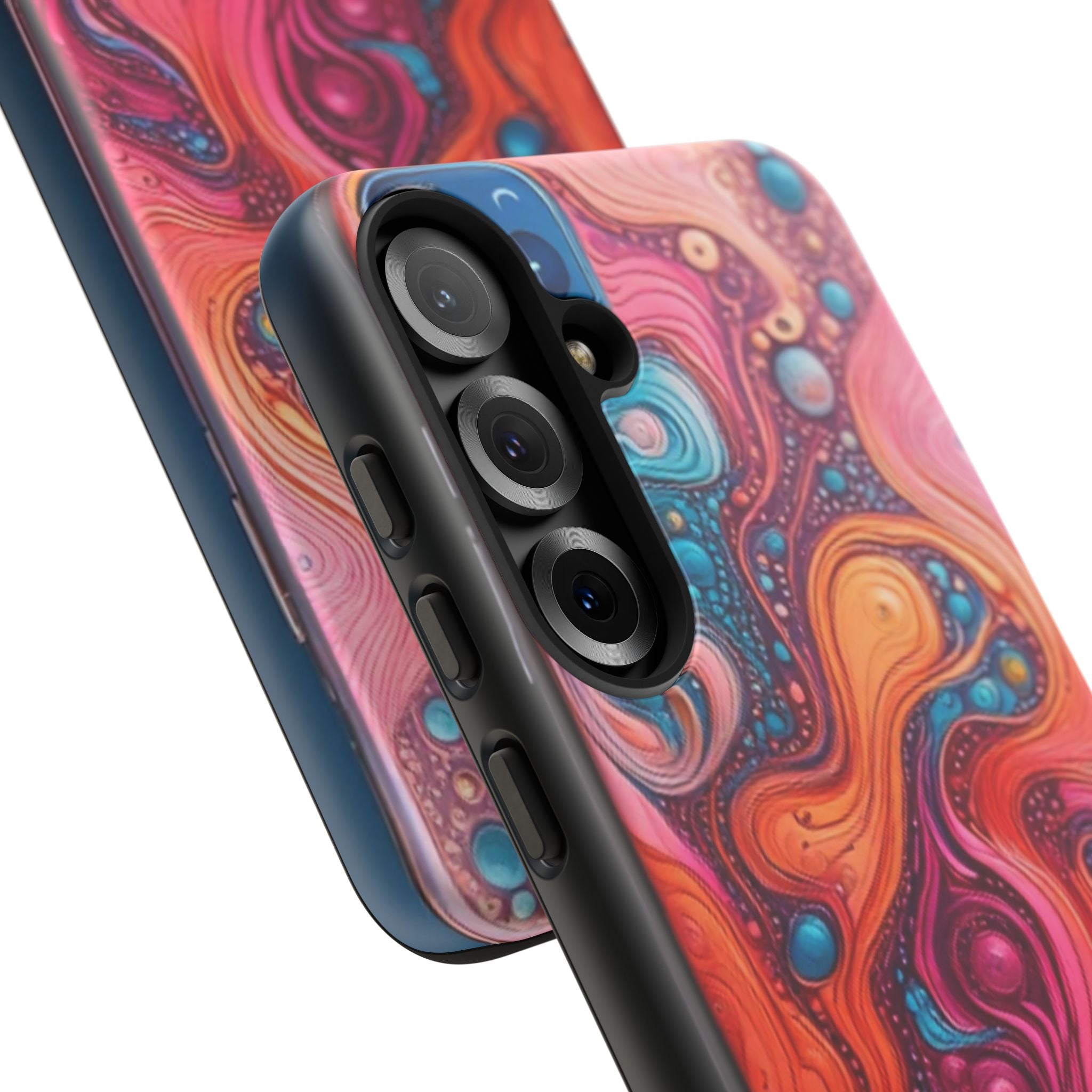 Abstract Swirl Tough Phone Case — Colorful Liquid Art Protective Cover