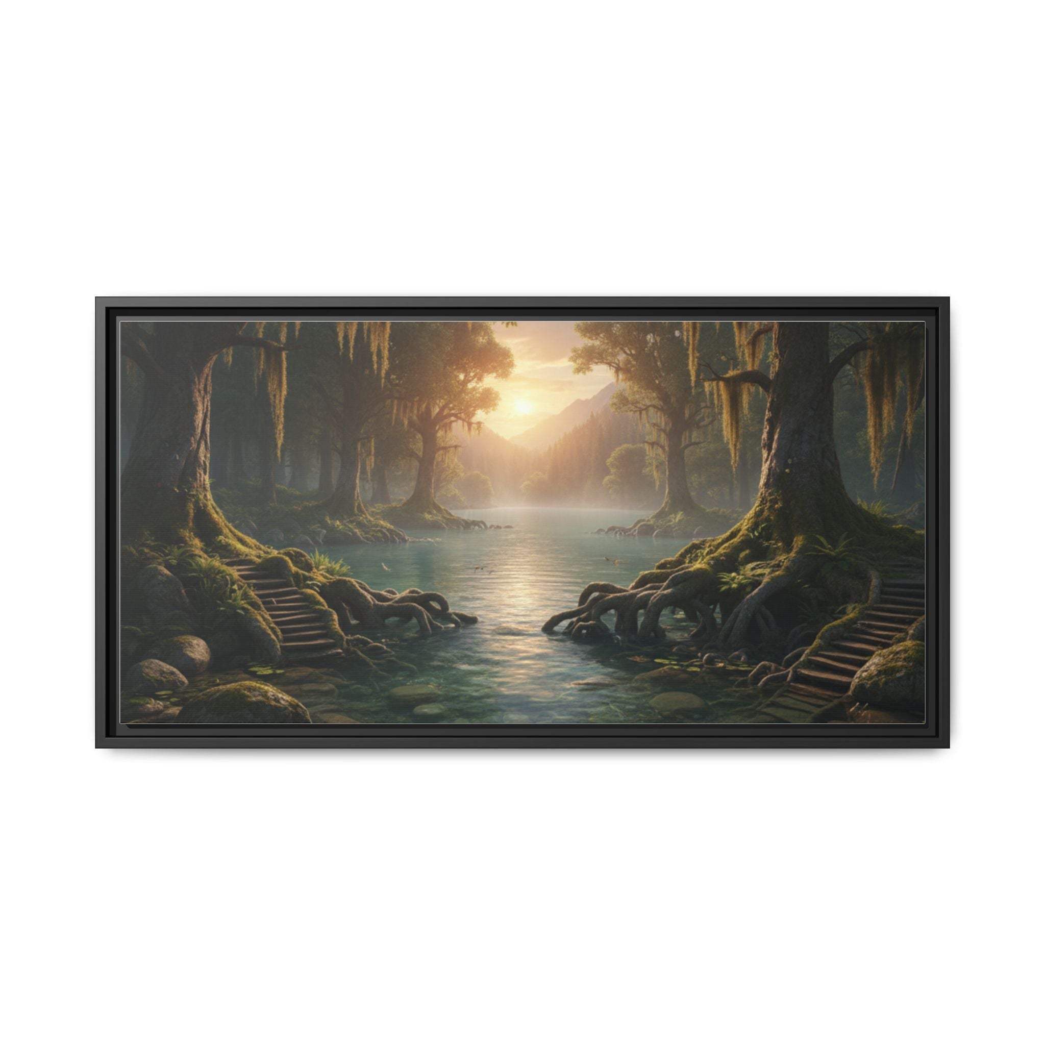 Framed Matte Canvas Art - Step In To The Water