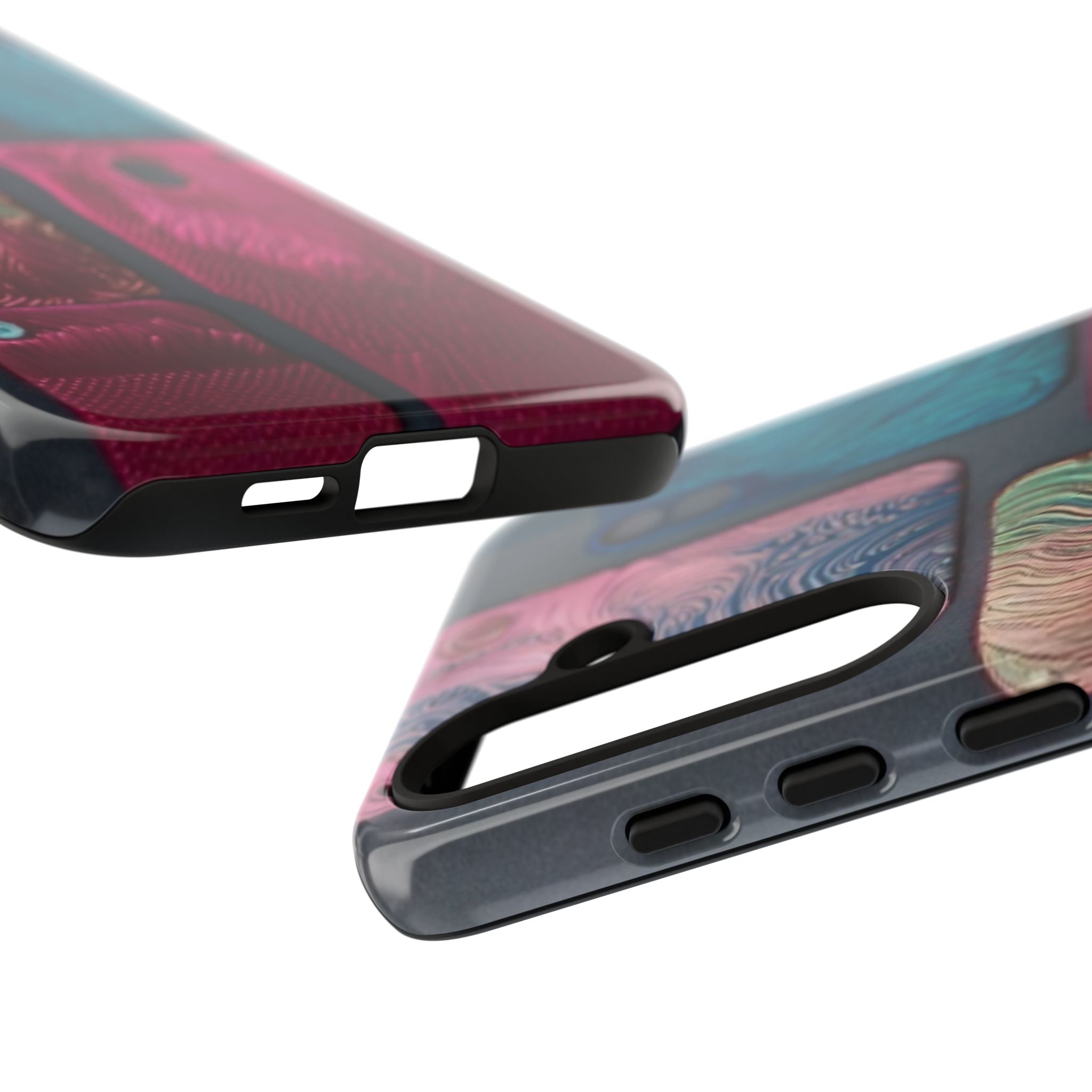 Tough Case - Colorful Textured Phone Case (Protective, Artistic Swirl Design)