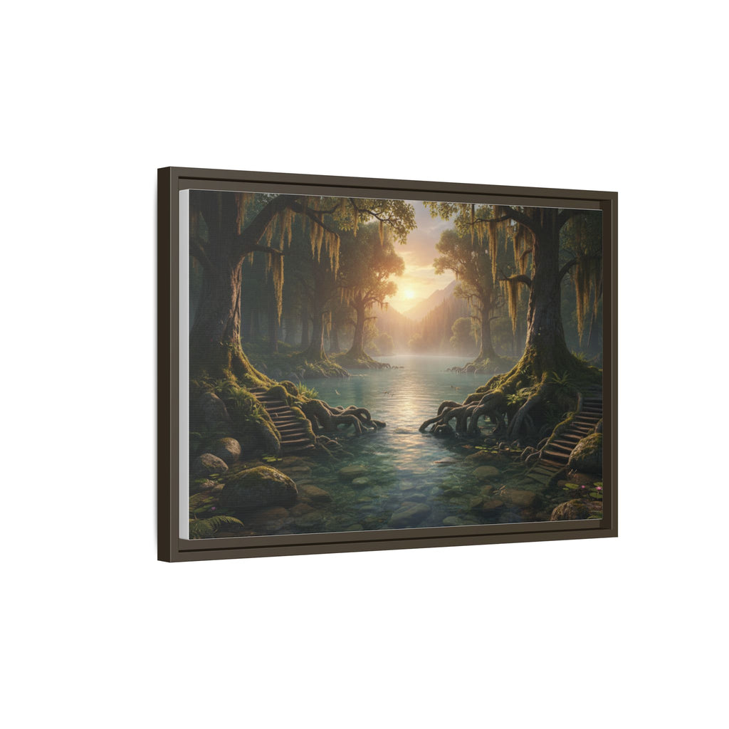 Framed Matte Canvas Art - Step In To The Water