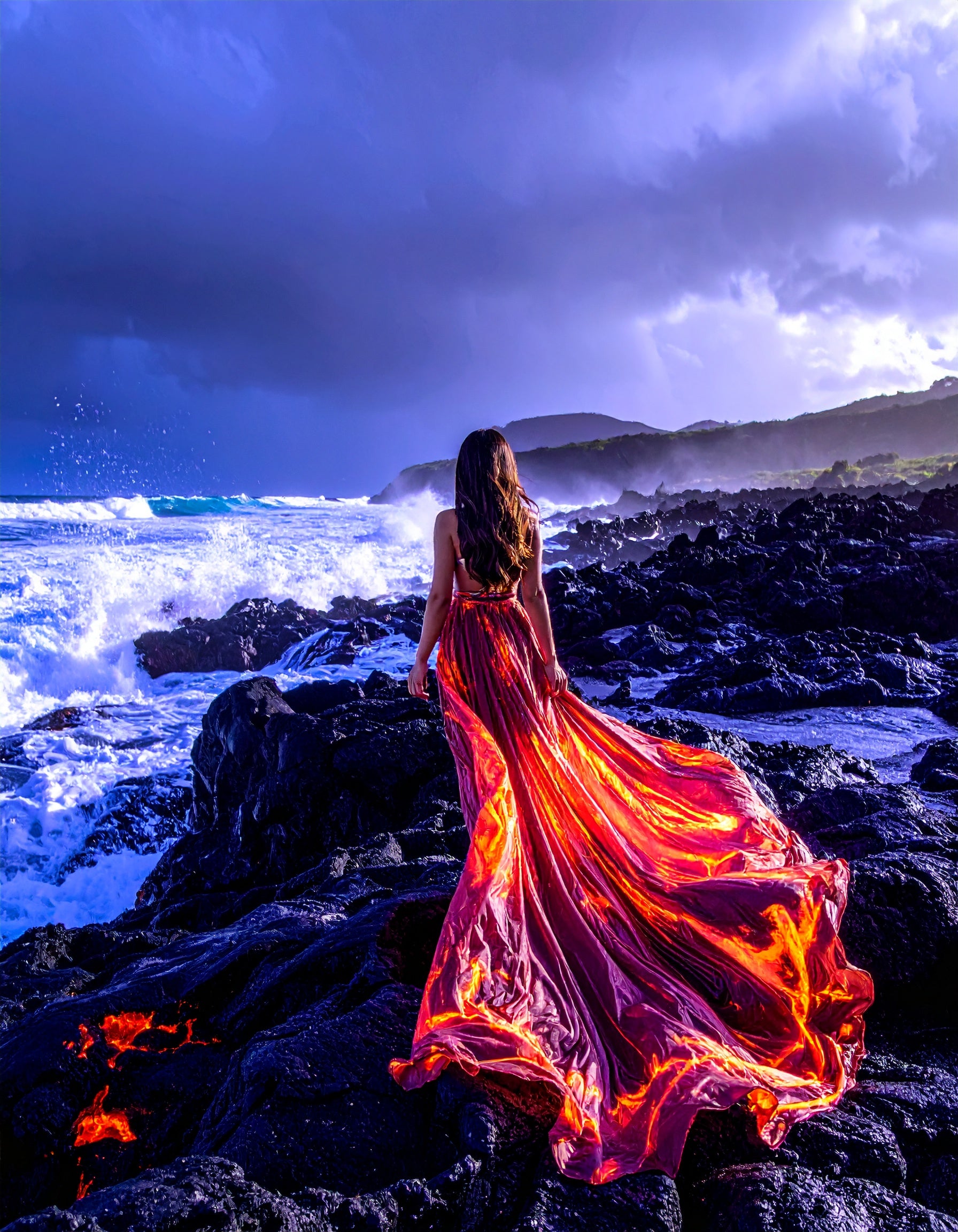 Kvinna med långklänning - Poster 30x42cm