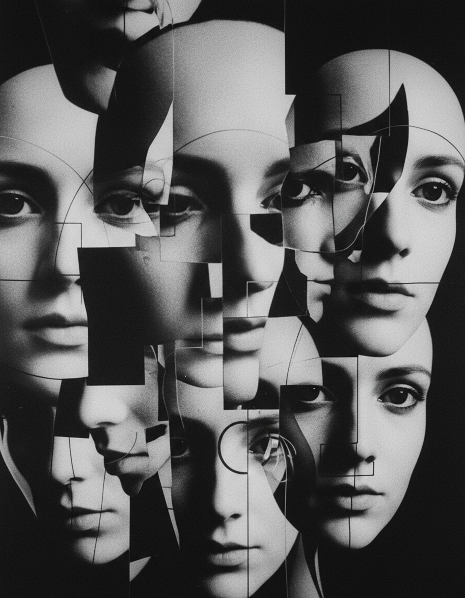 Abstrakta Ansikten - Poster 30x42cm