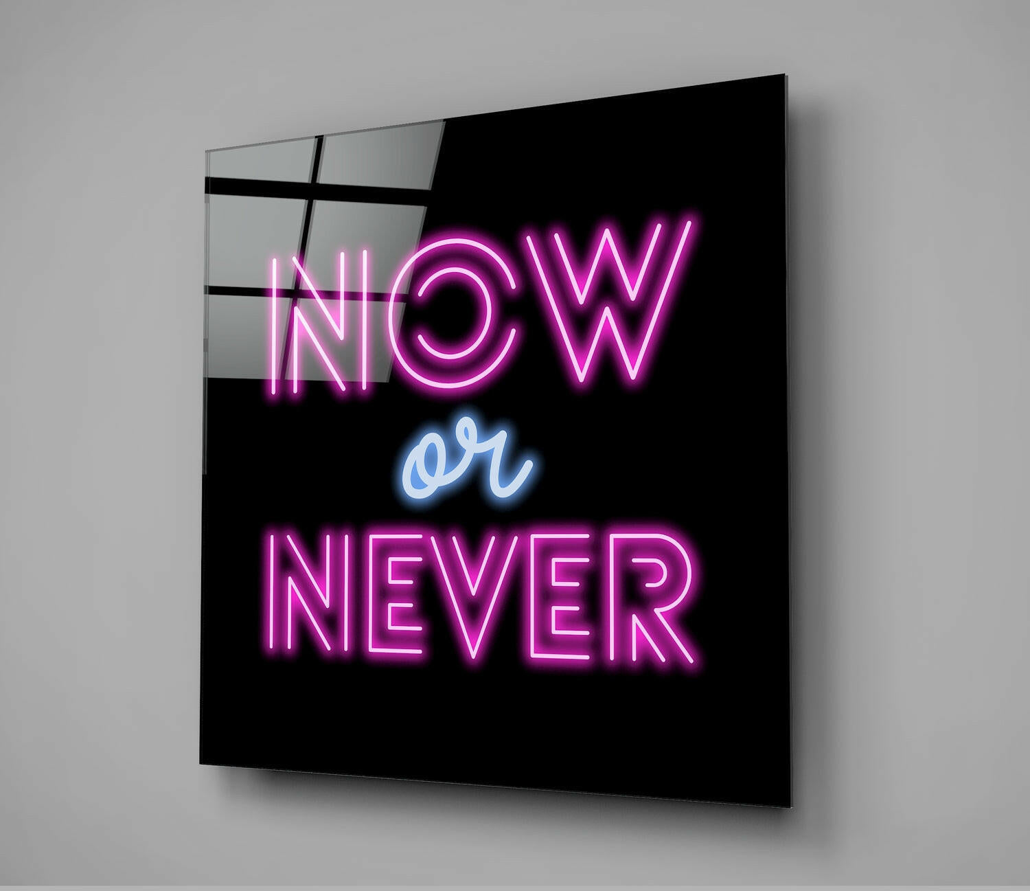 “Now or Never” Glass Wall Art-2