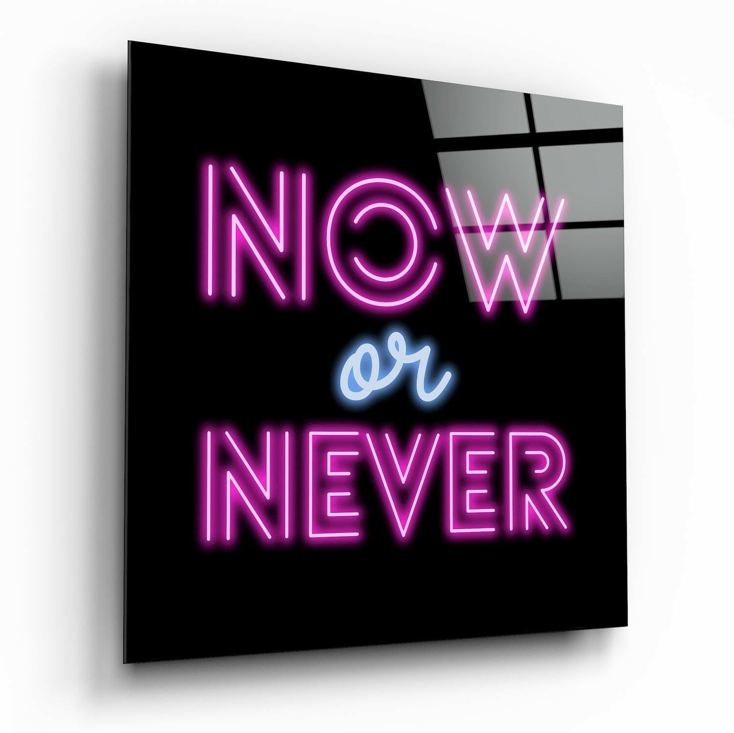“Now or Never” Glass Wall Art-0
