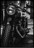 Poster Motorcykel Svart Med Ram 50x70cm