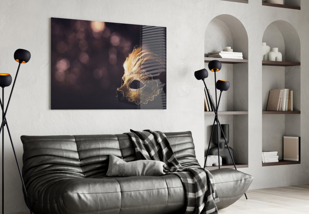 Venetian Mask Glass Wall Art-3