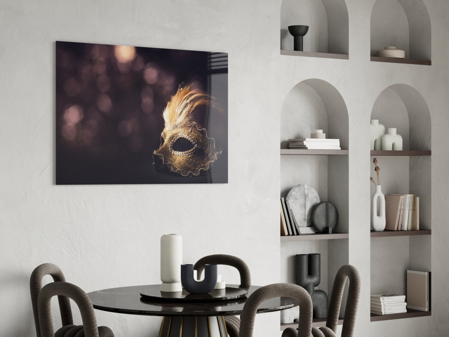 Venetian Mask Glass Wall Art-4