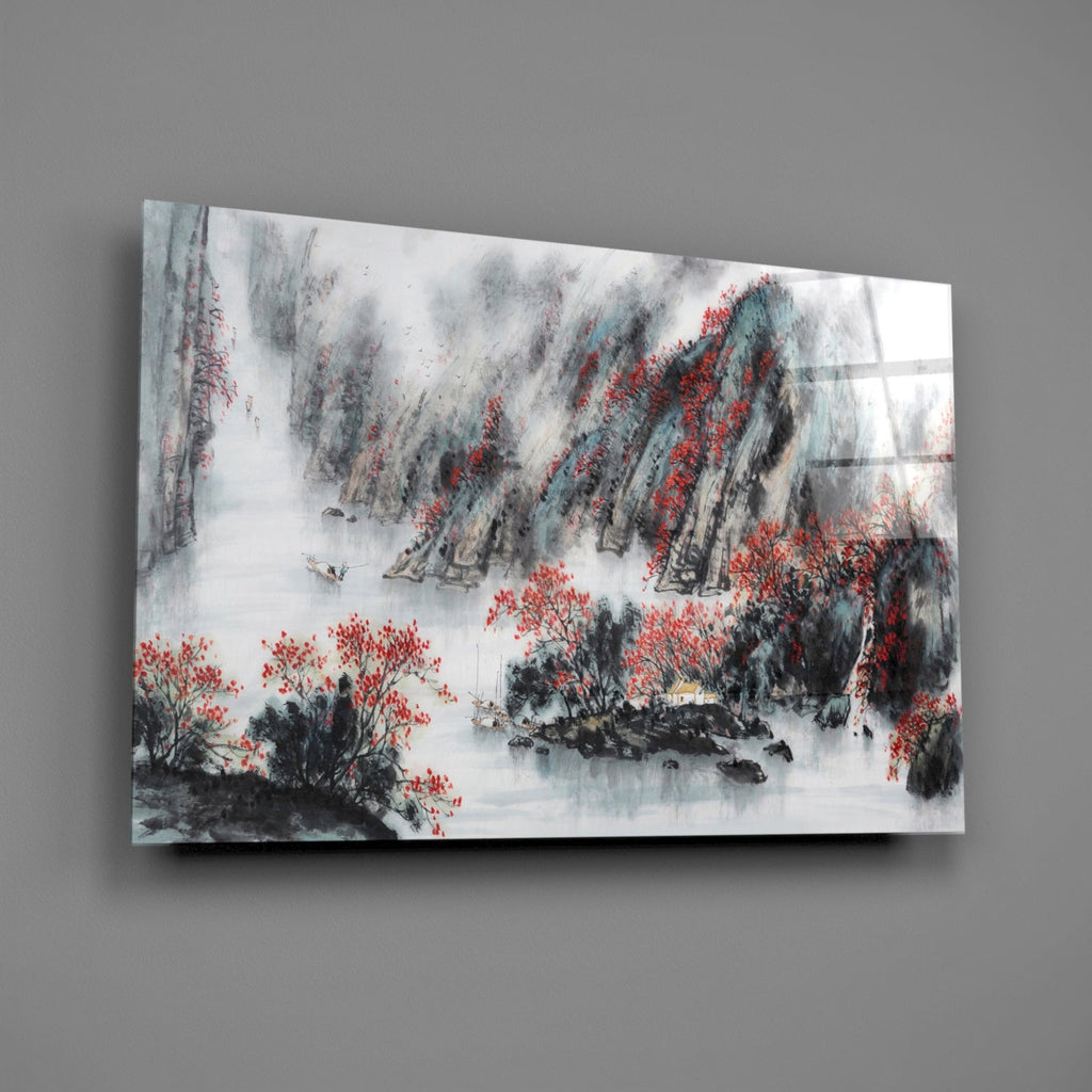 Japanese Drawing Glass Wall Art-1