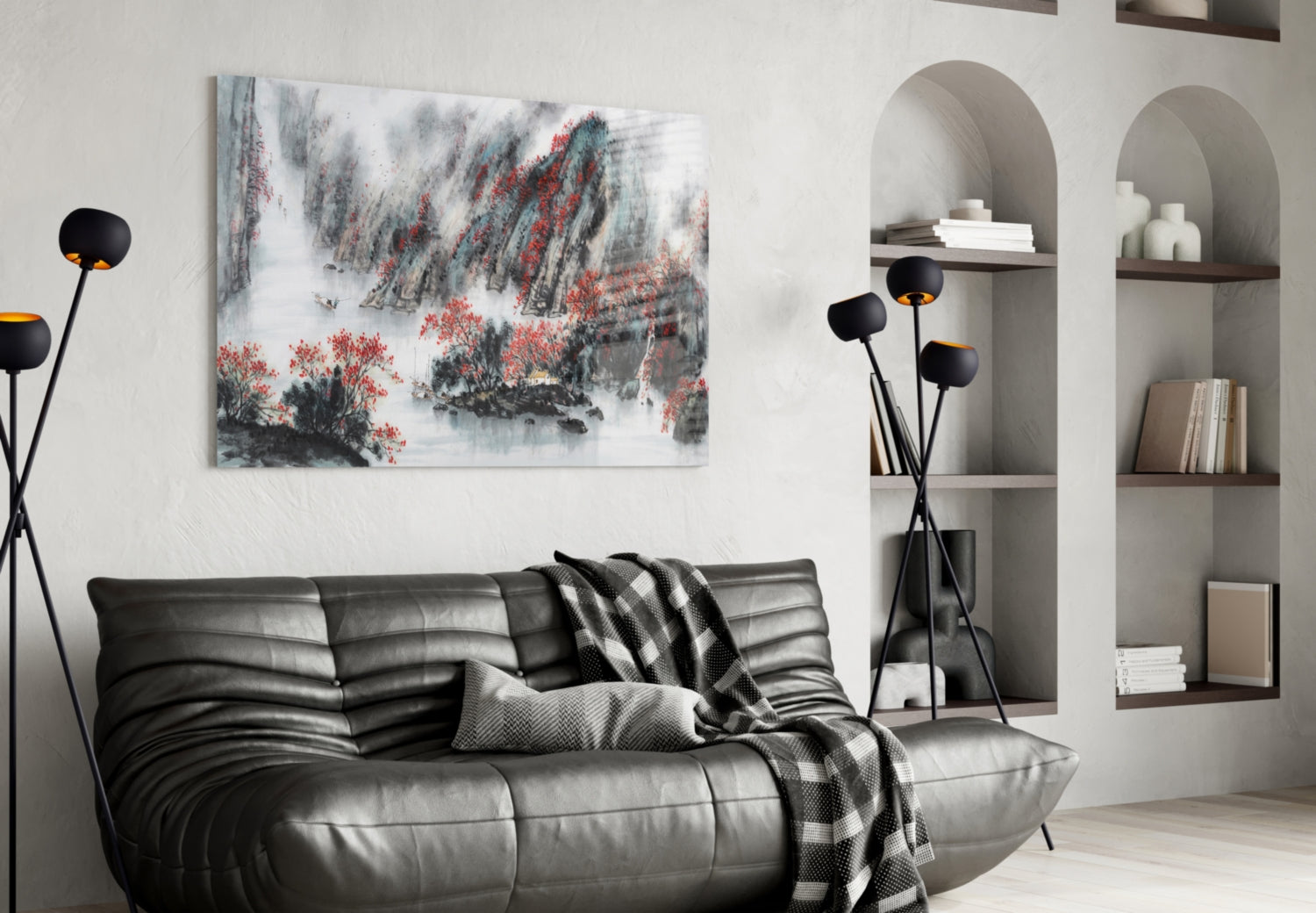 Japanese Drawing Glass Wall Art-3