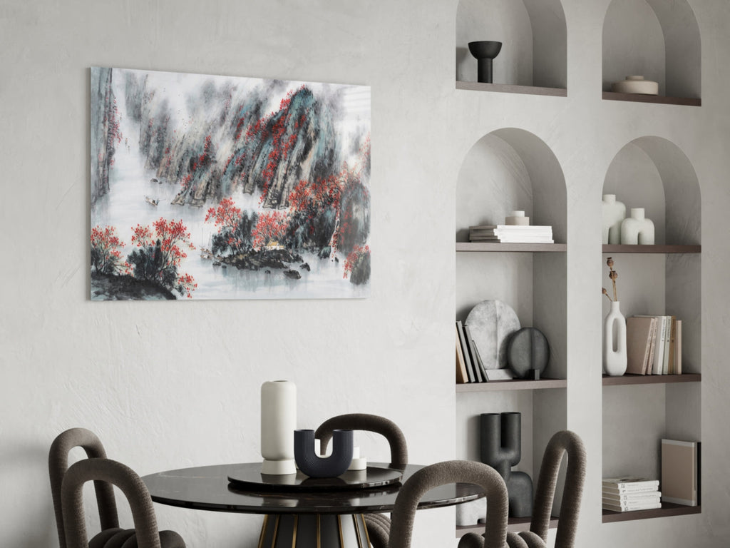 Japanese Drawing Glass Wall Art-4