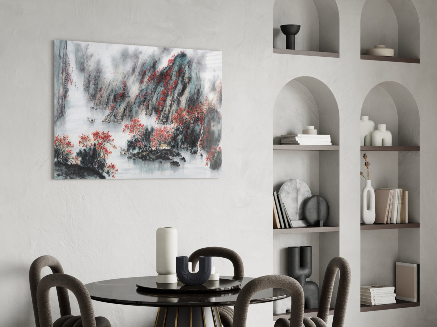 Japanese Drawing Glass Wall Art-4