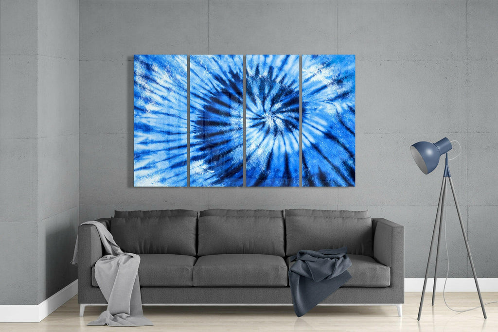 Blue Spiral 4 Pieces Mega Glass Wall Art (59"x36")-2