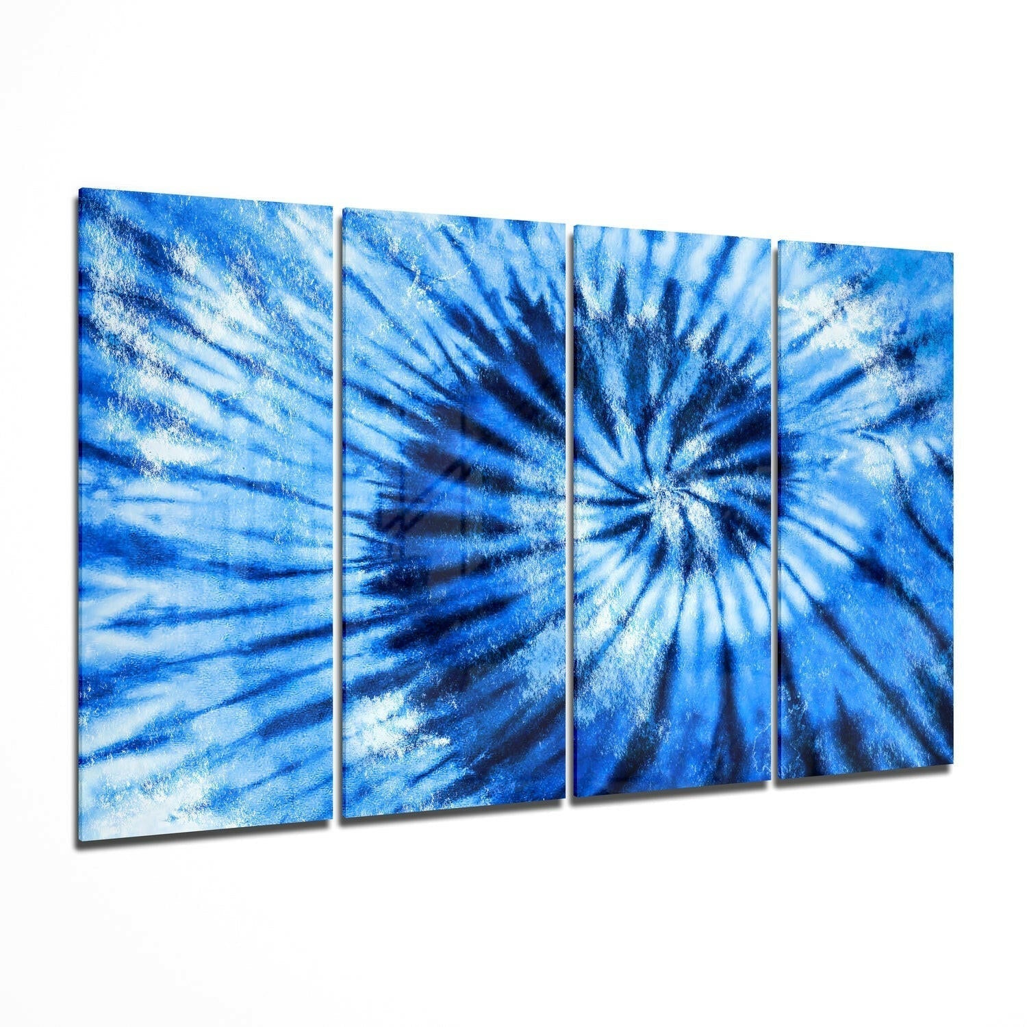 Blue Spiral 4 Pieces Mega Glass Wall Art (59"x36")-0