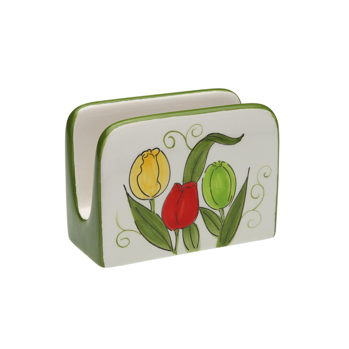 Napkin holder Versa Ceramic 5 x 8 x 11 cm Tulip-2
