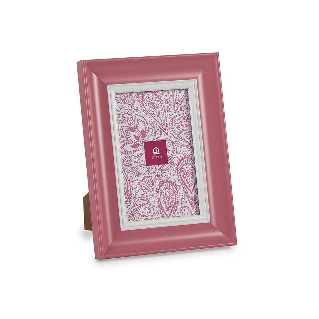 Photo frame Gift Decor Pink Crystal Plastic (6 Units)-1