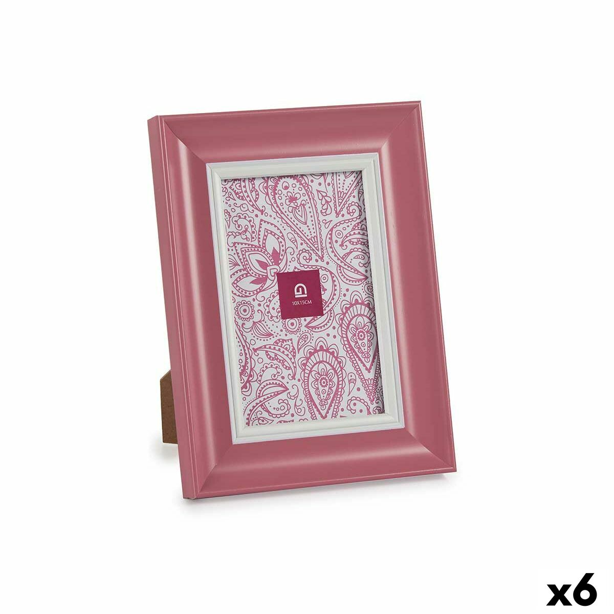 Photo frame Gift Decor Pink Crystal Plastic (6 Units)-0