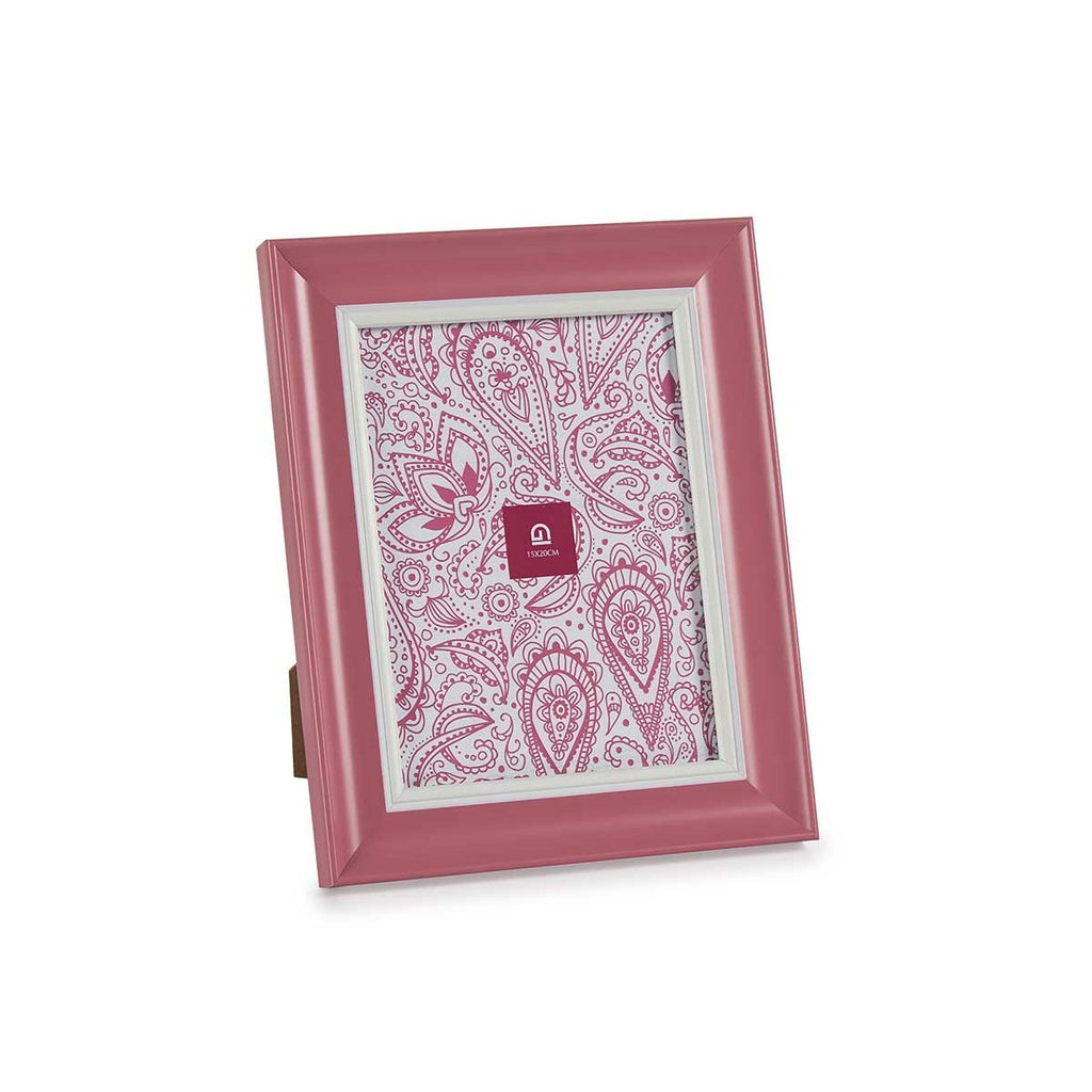Photo frame Gift Decor Pink Crystal Plastic (6 Units)-1
