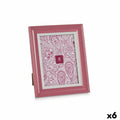 Photo frame Gift Decor Pink Crystal Plastic (6 Units)-0