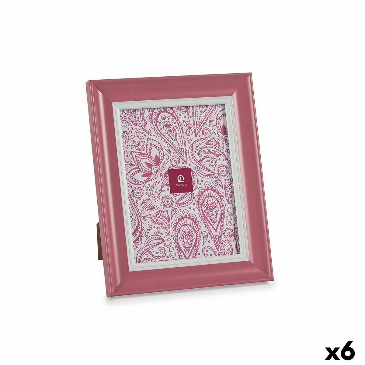 Photo frame Gift Decor Pink Crystal Plastic (6 Units)-0