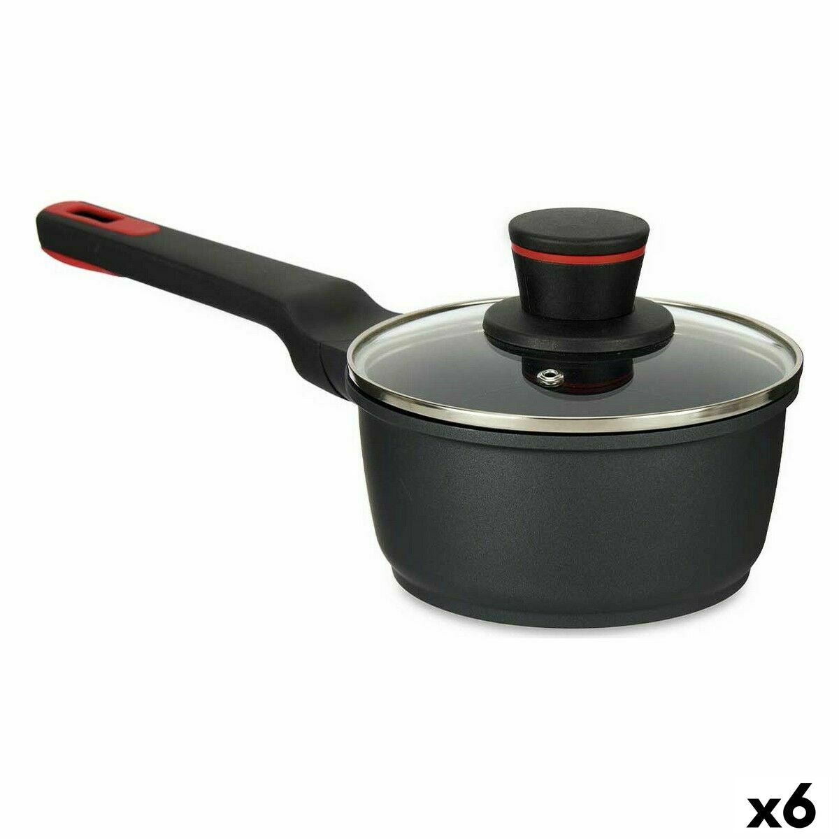 Saucepan with Lid Kinvara Black Metal Aluminium Bakelite Cast aluminium Ø 16 cm 17,1 x 14 x 35,2 cm (6 Units)-0